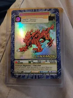 Vtg DIGIMON Digital Monsters LYNXMON HOLO FOIL CHASE CARD Tcg Ccg RARE! HTF Y2K - Image 1