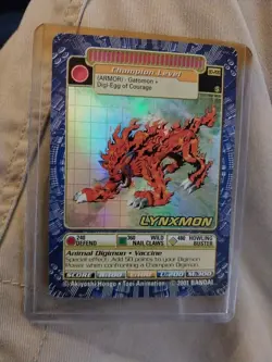 Vtg DIGIMON Digital Monsters LYNXMON HOLO FOIL CHASE CARD Tcg Ccg RARE! HTF Y2K - Image 2