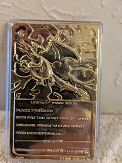 1999 Nintendo Pokemon CHARIZARD Gold Plated Playing Card - Image 3