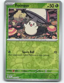 Foongus #010/159 Reverse Holo Pokemon Card SV09: Journey Together - Image 1
