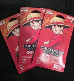 Bandai One Piece Card Game OP-13 Carrying On His Will Booster 3x 12-Card Packs - Image 1
