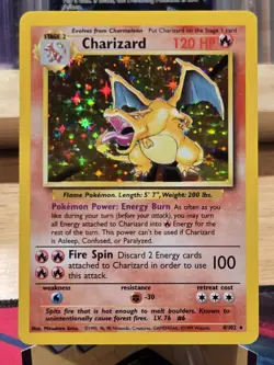 Pokemon TCG Charizard Base Set Holo Unlimited Rare Card 4/102 Nm/lp - Image 1