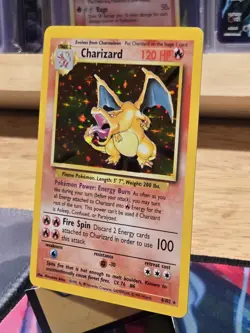 Pokemon TCG Charizard Base Set Holo Unlimited Rare Card 4/102 Nm/lp - Image 3