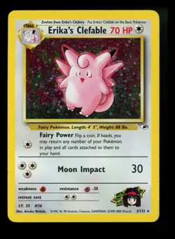 #2 Erika's Clefable 3/132 Gym Heroes 2000 Holo Rare WOTC Pokemon Card TCG - Image 1