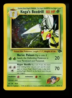 #3 Koga's Beedrill 9/132 Gym Challenge 2000 Holo Rare WOTC Pokemon Card TCG - Image 1