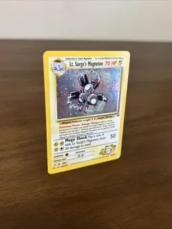 Pokemon Lt. Surge's Magneton 8/132 Gym Heroes Holo Card Rare, LP Condition - Image 2
