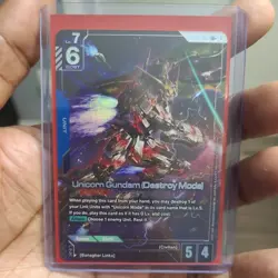 Unicorn Gundam Destroy Mode GD01-002 LR+ Alt Art NEWTYPE RISING CARD NM ENGLISH - Image 1