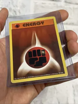 Pokemon TCG Card Shadowless Base Set Fighting Energy 97/102 Vintage Vtg EX/NM - Image 2