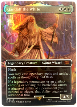 MTG Gandalf the White (Borderless Foil) The Lord of the Rings 442 LP - NM - Image 1