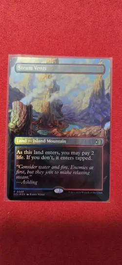 1x Steam Vents ~~ Borderless - Foil NM-Mint, English Lorwyn Eclipsed MTG Magic - Image 1