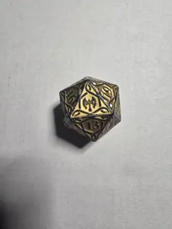 Magic The Gathering Oversized Gold Viking Style D20 Spindown Kaldheim | MTG KHM - Image 1
