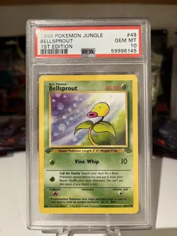 1999 POKEMON JUNGLE 1ST ED #49 BELLSPROUT PSA 10 - Image 1