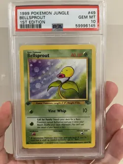 1999 POKEMON JUNGLE 1ST ED #49 BELLSPROUT PSA 10 - Image 4