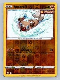 Pokemon Rockruff SWSH06: Chilling Reign 086/198 Near Mint NM Reverse Holo - Image 1