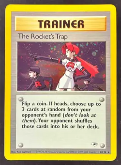 2000 Pokemon Gym Heroes #19/132 The Rocket's Trap Holo - Image 1