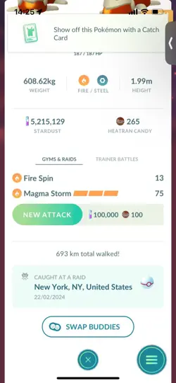 Pokemon Go Shiny Legendary Heatran ( Max cp ) - Image 2