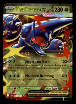 Mega Heracross ex 004/094 Double Rare Phantasmal Flames Pokemon Near Mint - Image 1