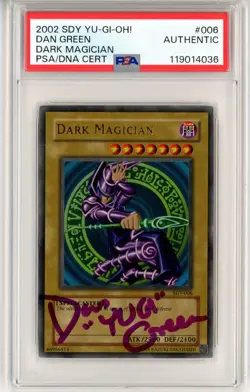 PSA Signed Dan Green Yu-Gi-Oh! TCG Dark Magician Yugi SDY-006 Unlimited UR - Image 1
