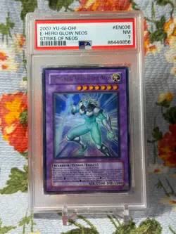 Yu-Gi-Oh! PSA 7 Elemental Hero Glow Neos STON-EN036 Unl. Ultra - Image 1