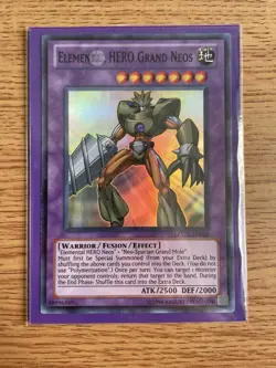 Yu-gi-oh Elemental Hero Grand Neos LCGX-EN060 Super Rare NM card - Image 2