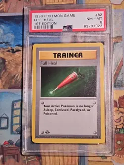 PSA 8 - Pokemon Card - Base 82/102 - FULL HEAL (uncommon) *1st Edition* - NM-MT - Image 1