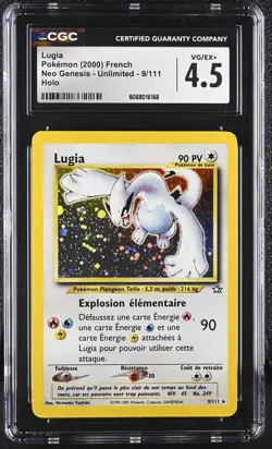 CGC 4.5 FRENCH Lugia 2001 Neo Genesis 9/111 Holo Pokemon Card - Image 1
