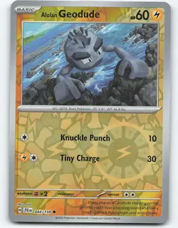 Alolan Geodude #044/159 Reverse Holo Pokemon Card SV09: Journey Together - Image 1