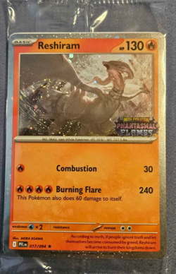 Pokemon Reshiram Phantasmal Flames Stamped Promo Card TCG Barnes Noble Sealed NM - Image 1