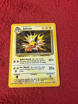 Jungle Holo Rare Unlimited Pokemon TCG Card Jolteon 4/64 No Symbol ERROR Played - Image 1