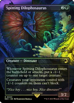 MTG FOIL Spitting Dilophosaurus - Jurassic World Collection #003 - Image 1