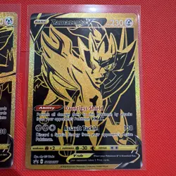 Pokemon TCG Zacian V SWSH076 Zamazenta V SWSH077 Black & Gold Promo Cards - Image 3