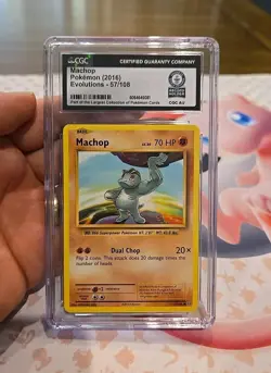 1/1 Guinness World Record Holder 2016 Pokemon Machop #57 Evolutions CGC - Image 1