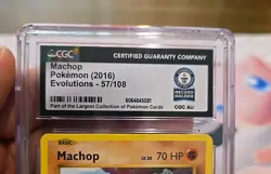 1/1 Guinness World Record Holder 2016 Pokemon Machop #57 Evolutions CGC - Image 4