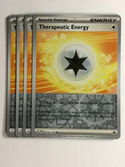 Pokemon TCG Paldea Evolved 4x Playset Reverse Holo Therapeutic Energy 193/193 NM - Image 1