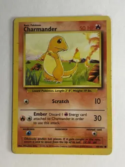 Pokemon TCG Base Set Unlimited Charmander 46/102 Light Played - Image 1