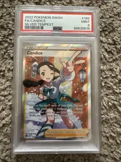 Pokemon TCG - CANDICE #189/195 Full Art Trainer - Silver Tempest PSA 9 MINT - Image 1