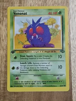 Venonat 1st Edition - #63/64 - Jungle Set - Pokemon TCG - 1999 - Excellent - Image 2