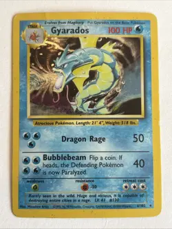 Gyarados 6/102 Unlimited Holo HP Condition - Pokemon Base Set (See Pics!) - Image 1