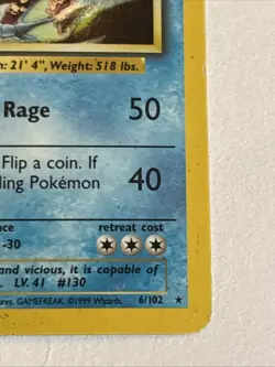 Gyarados 6/102 Unlimited Holo HP Condition - Pokemon Base Set (See Pics!) - Image 4