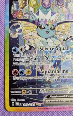 Pokemon TCG Vaporeon EX Prismatic Evolutions Special Illustration Rare 149/131 - Image 2