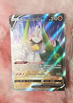 Pokemon TCG Galarian Sirfetch'd V (Full Art) 174/185 Swsh04: Vivid Voltage Holo - Image 1