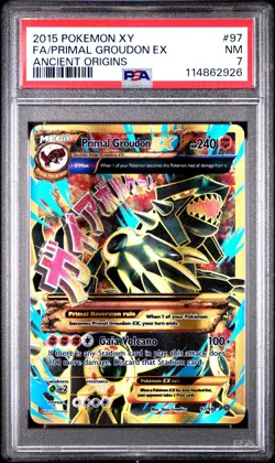 2015 Pokemon XY Ancient Origins Primal Groudon 97/98 PSA 7 - Image 1