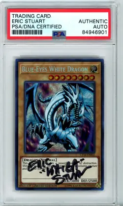 PSA Signed Eric Stuart Blue-Eyes White Dragon CT14-EN002 2017 Mega-Tins Ltd Ed - Image 1