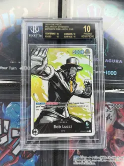 BGS 10 Black Label One Piece Rob Lucci Alt Art Leader Pillars Strength #OP03-076 - Image 3