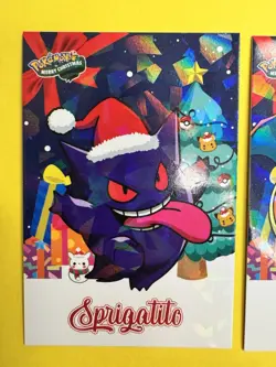 Pokemon Merry Christmas Card Database Charizard Gengar Snorlax Holo Lot Of 3 - Image 2