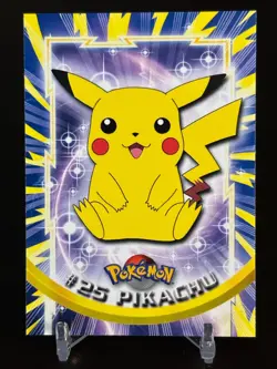 Topps Pokemon Card #25 Pikachu Blue Logo NM - Image 1