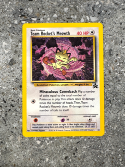 Pokemon TCG Cards Team Rocket's Meowth 18 WOTC Black Star Promo NM-M - Image 1