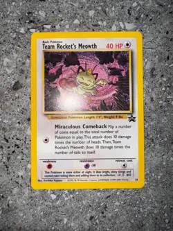 Pokemon TCG Cards Team Rocket's Meowth 18 WOTC Black Star Promo NM-M - Image 3