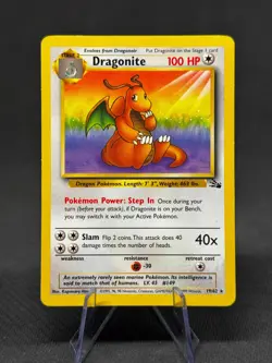 Pokemon Card Fossil Set Dragonite 19/62 Non Holo WOTC LP - Image 1