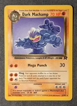 Dark Machamp 27/82 Team Rocket Set Non-Holo Rare WOTC Pokemon Card LP - Image 1